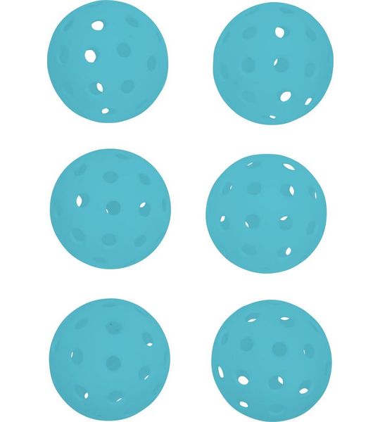Pure4Fun - Pickleballs outdoor - blauw - 6 stuks