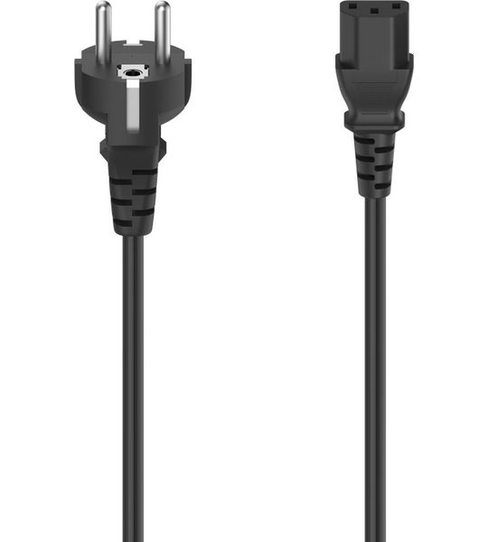 Hama Netnoer, geaarde stekker - 3-polige koppeling, 2,5 m Kabel Zwart