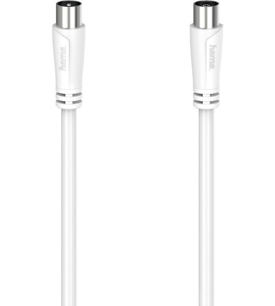 Hama Antennekabel, coax-stekker - coax-koppeling, 3,0 m, 90 dB TV accessoire Wit