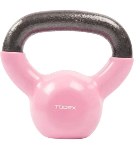 Toorx Kettlebell - Kettlebell - Gietijzer - 4 kg - Incl. Vinyl Coating - Roze