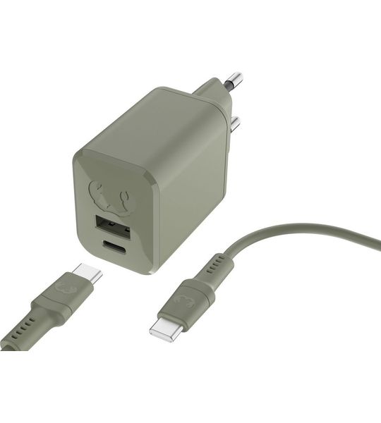 Fresh 'n Rebel Mini Charger Usb-c 45w + Usb-c-kabel - Groen