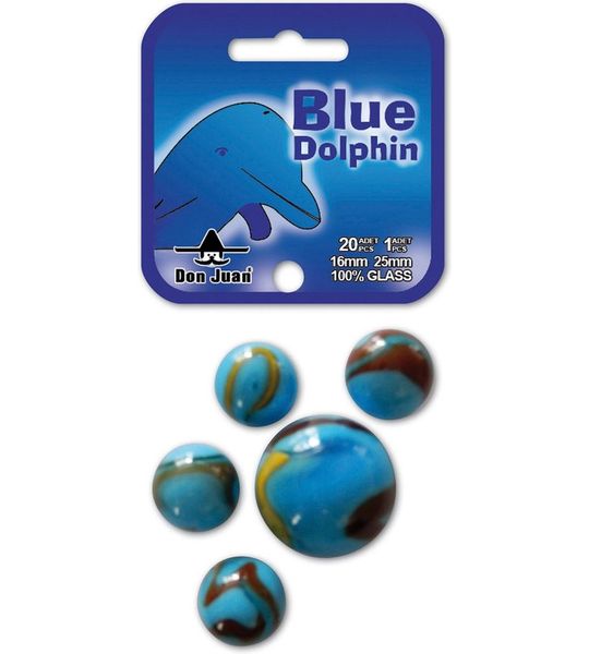 Don Juan Blue Dolphin Knikkers 21 Stuks 16+25 mm