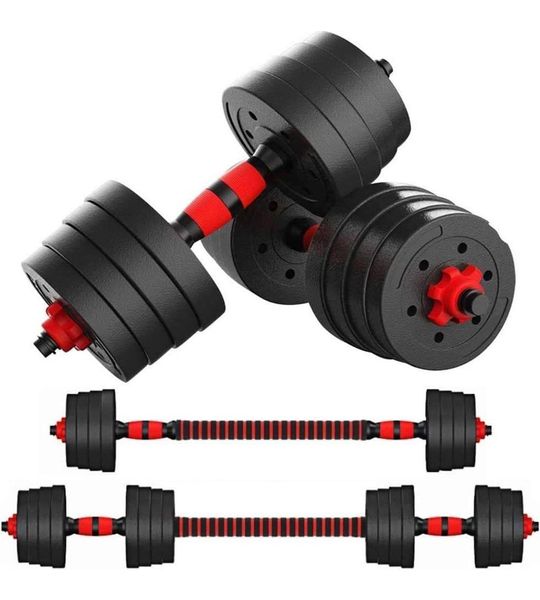 Halterset / Dumbbellset 30 kg verstelbaar - Zwart/Rood
