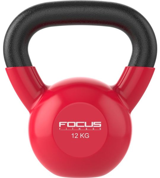 Focus Fitness - Kettlebell - 12 kg - Vinyl - Oranje