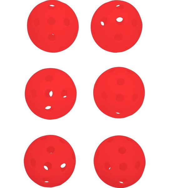 Pure4Fun - Pickleballs indoor - rood - 6 stuks