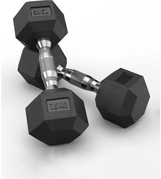 Hex Rubber Dumbbells 7.5kg (set)