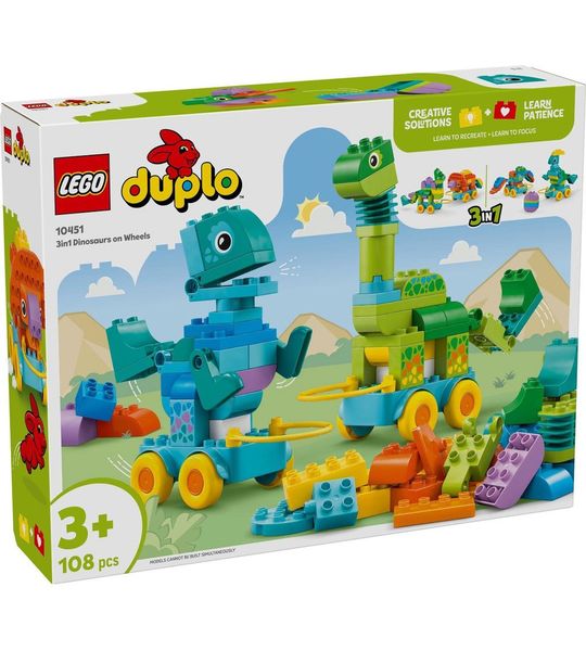 LEGO® DUPLO® Stad 3-in-1 Dinosaurussen op Wielen - 10451