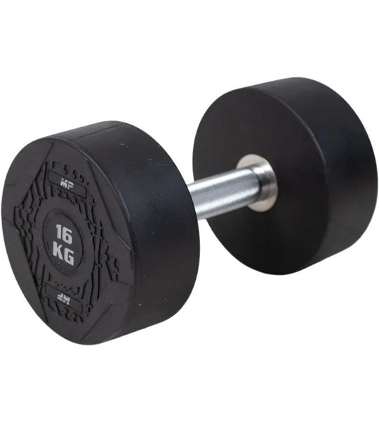 Muscle Power Ronde Dumbbell - Rubber - Per stuk - 16 kg