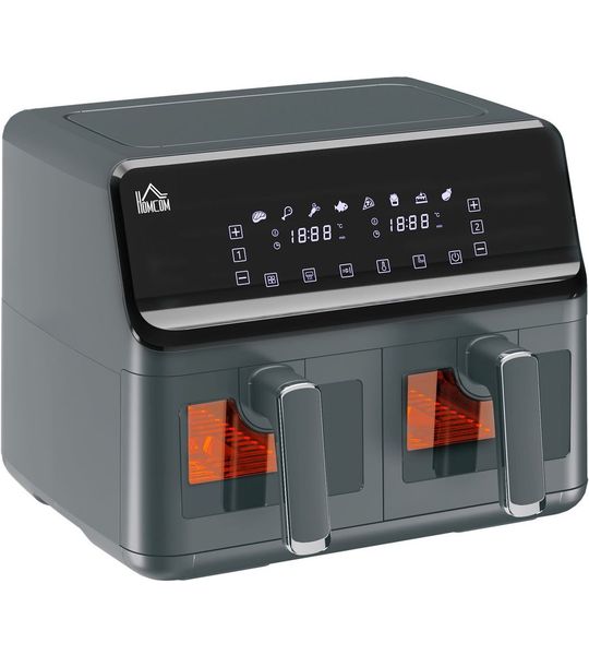 HOMCOM-Airfryer-Staal-38,5x38x30,5cm-Grijs