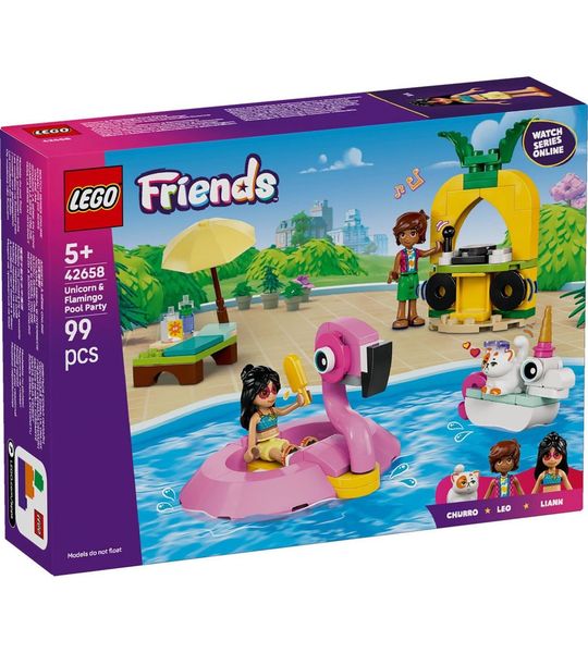 LEGO Friends Zwembadfeestje met Flamingo en Eenhoorn Speelgoed - 42658