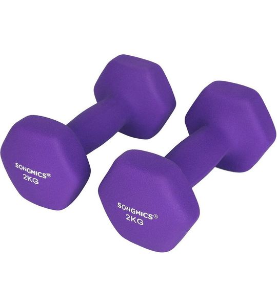 Halterset met 2 x 2 kg Paarse Gewichten
