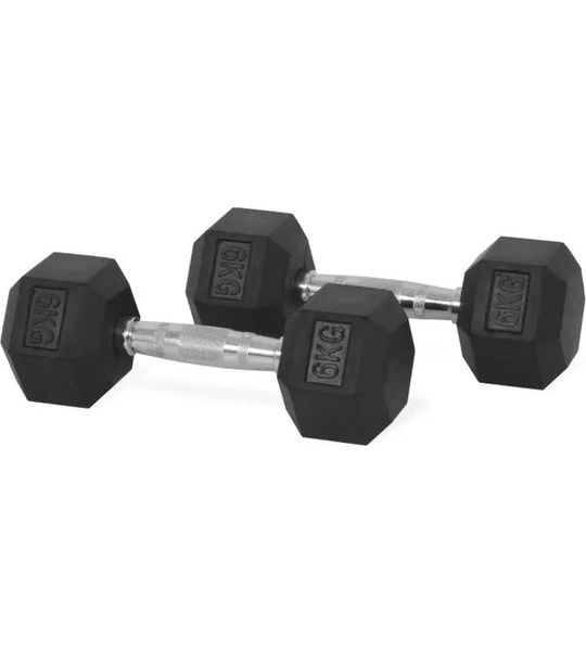 Hex Rubber Dumbbells 6kg (set)