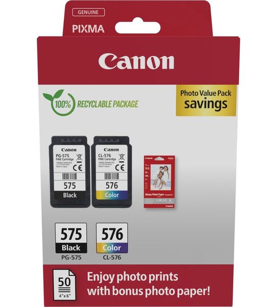 Canon PG-575/CL-576 Cartridge + Fotopapier