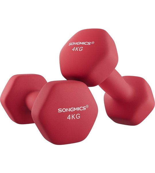 Dumbbell set van 2 magentarode halters met een gewicht van 1,5 kg elk