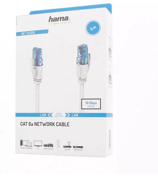 Hama Netwerkkabel, CAT-6a, 10 Gbit/s, U/UTP, 5 m UTP kabel