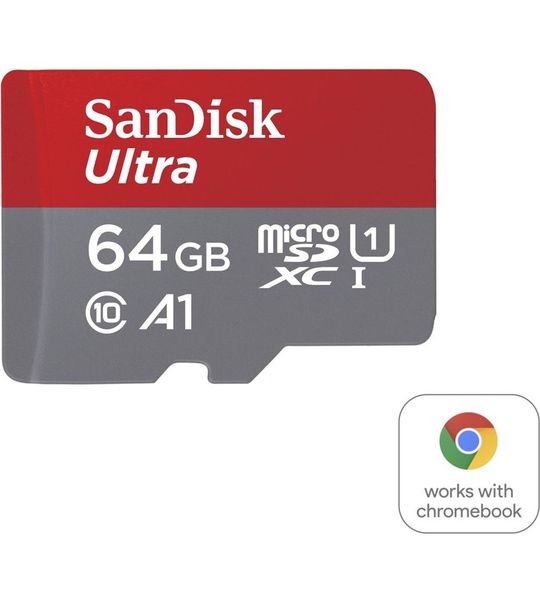 SanDisk MicroSDXC Ultra 64GB Class 10 140MB/s +SD-Adapter voor Chromebooks Micro SD-kaart