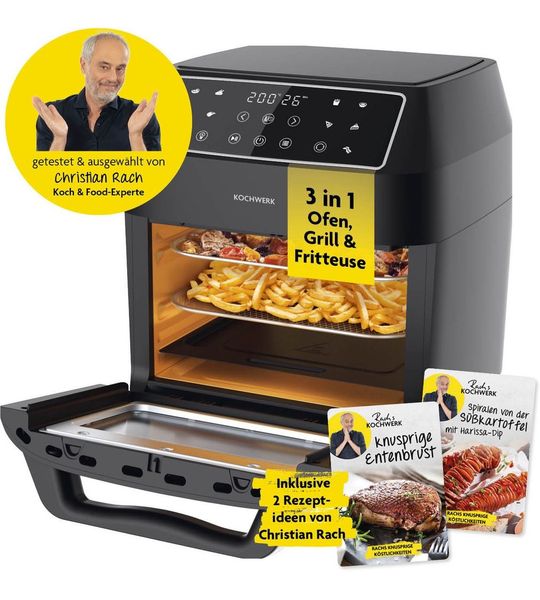 Rachs KOCHWERK heteluchtoven digitaal 12l 1700W zwart