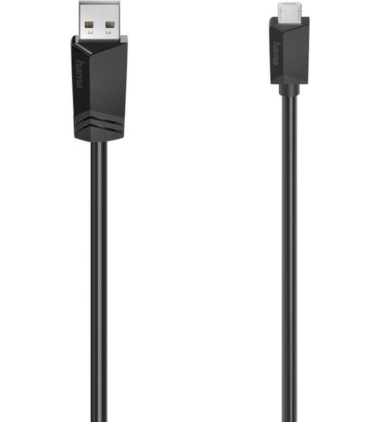Hama Micro-USB-kabel, USB 2.0, 480 Mbit/s, 1,50 m Kabel Zwart