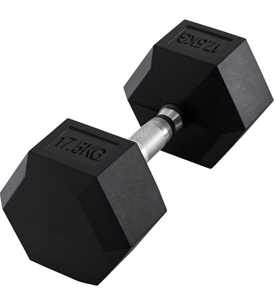 Haltergewicht - Krachtige halter - Rubberen grip - Zwart