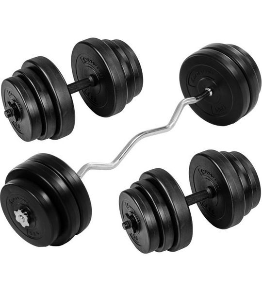 MOVIT® Halterset 95 kg - Kunststof - Curlset - Halter met Gewichten - Zwart