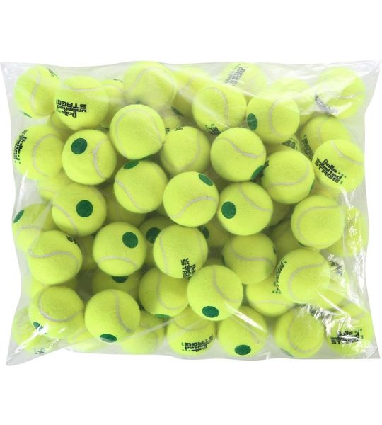 Balls Unlimited Stage 1 tennisballen zak van 60 stuks - Groene stip