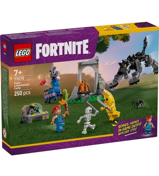 LEGO® Fortnite® Peely en Sparkplugs Kamp - 77075