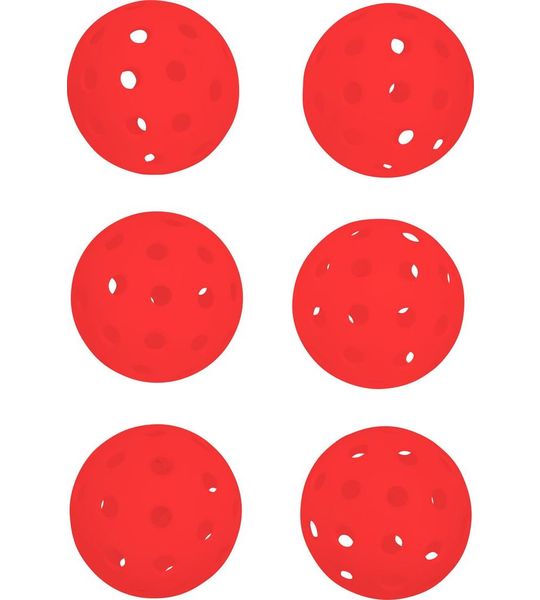 Pure4Fun - Pickleballs outdoor - rood- 6 stuks