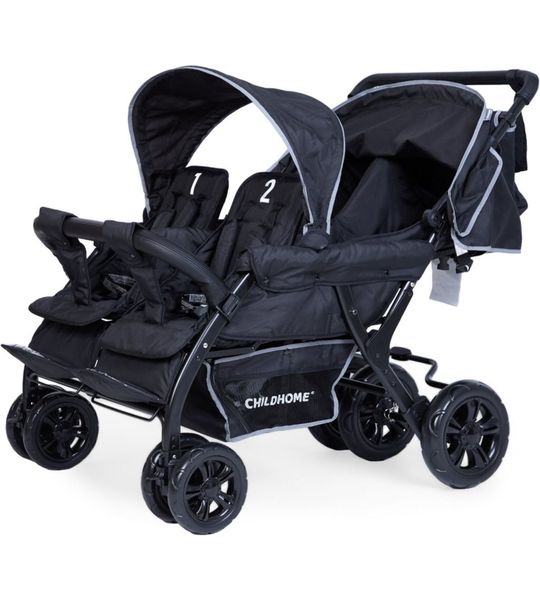 Kinderwagen Childhome Quadruple 4 Kinderen Black