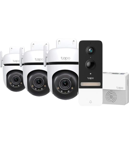 TP-Link Tapo C520WS 3-pack + Smart Battery Video Doorbell D230S1