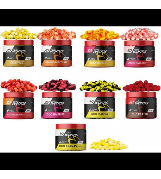 MatchPro 3D Worms Wafters Duo 10mm 20g - Smaak : Vanille