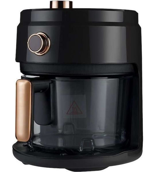 Hyundai Electronics - Airfryer met glazen pot - 3.5 Liter - Zwart Rose Goud