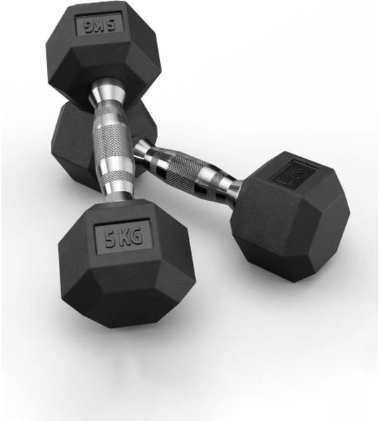 Hex Rubber Dumbbells 5kg (set)