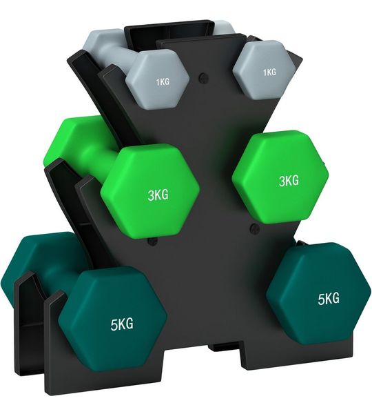 SPORTNOW-Metall-Mehrfarbig-34L x 10B x 34H cm-Hantelset