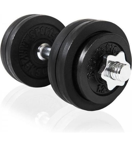 Halter 15 KG Dumbbell zwart/chroom
