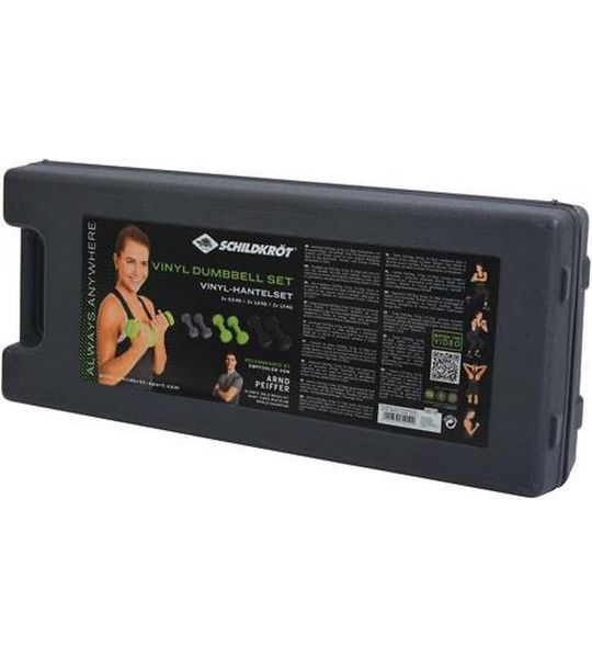 Schildkröt Fitness Dumbells in koffer - Gietijzer - Groen/Zwart/Antraciet