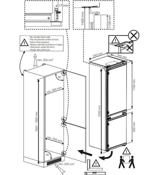 Beko BCNA306E4SN Inbouw koel-vriescombinatie Wit