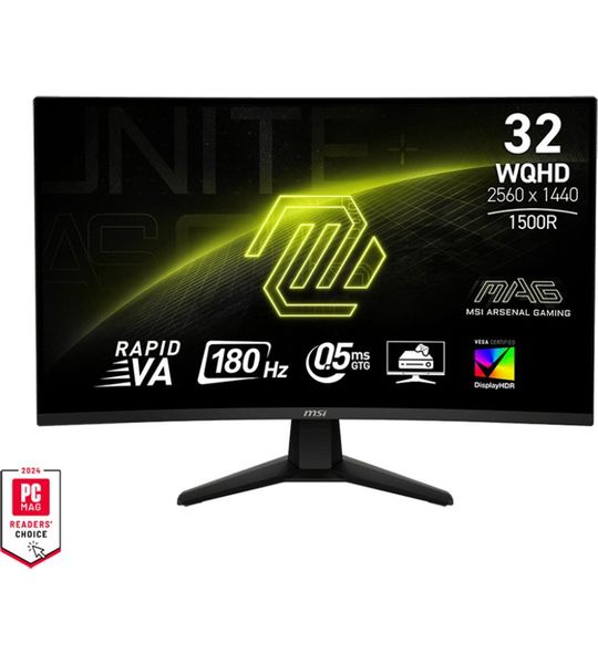 MSI Mag 32cq6f - 31.5 Inch 2560 X 1440 (qhd) 0.5 Ms 180 Hz