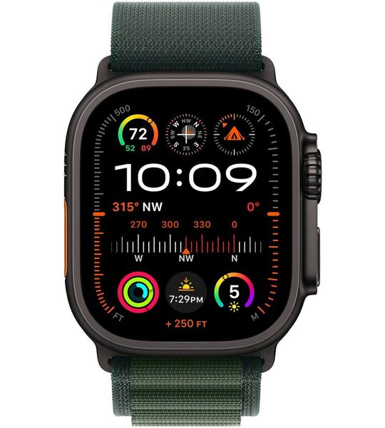 Apple Watch Ultra 2 4G 49mm Zwart Alpine Band Groen M