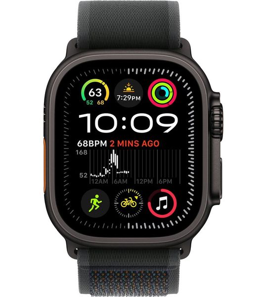 Apple Watch Ultra 2 4G 49mm Zwart Trail Band Zwart S/M