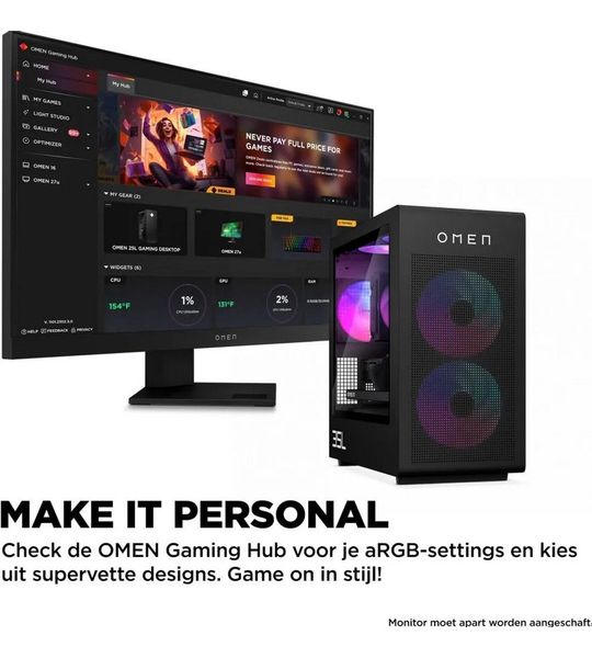 Omen By HP 35l Gaming Desktop Gt16-0226nd - Intel Core Ultra 7 265f 32 Gb 1 Tb Geforce Rtx™ 5070 Ti