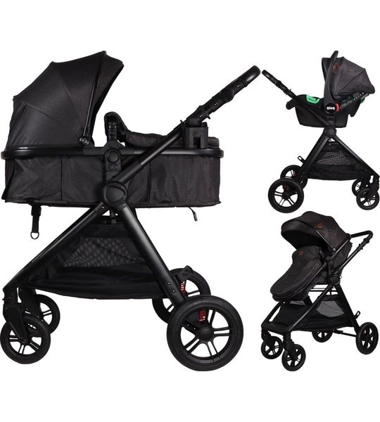 Ding 3-in-1 Kinderwagen Liam - Black/Black