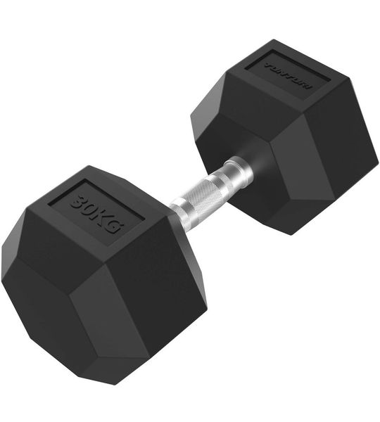 Tunturi Platinum Hexa Dumbbell - Rubber - 1x 42.5kg - Zwart