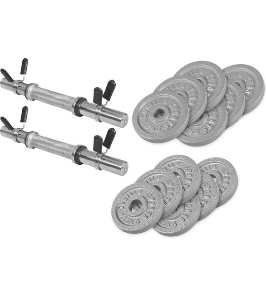 Gorilla Sports Dumbellset - Halterset - Gietijzer - 27.5 kg - 30 mm