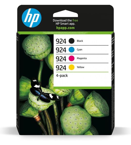 HP 924 Originele Cmyk-inktcartridge 4 Stuks Zwart Cyaan Magenta Geel