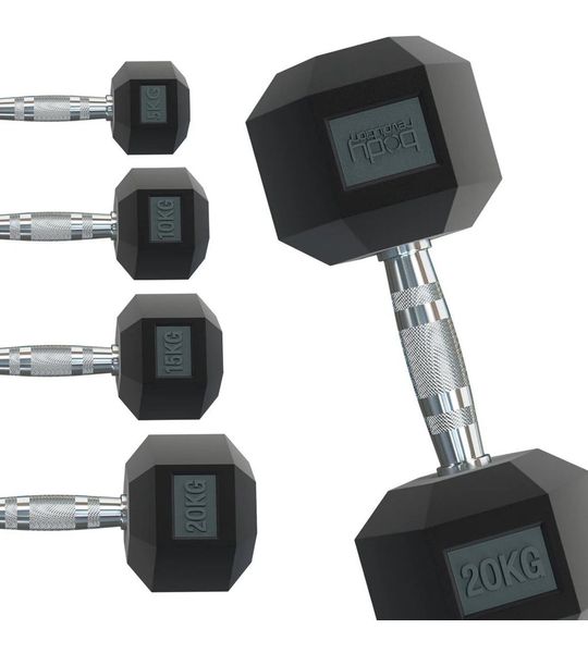 Hex Dumbbells 2 x 20kg – Voor krachttraining thuis of in de gym