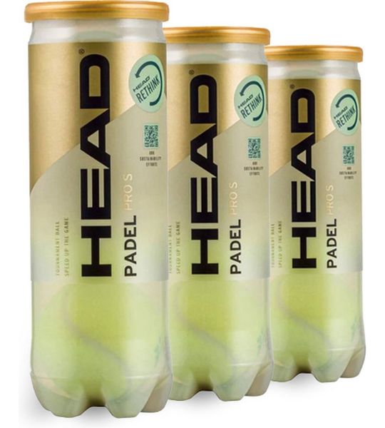 Head Pro S Padel Ballen - 3 Pack (3 blikken à 3 ballen per stuk)