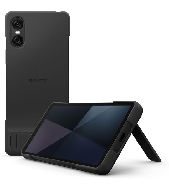 Sony Xperia 10 VI Back Cover Zwart Met Standaard