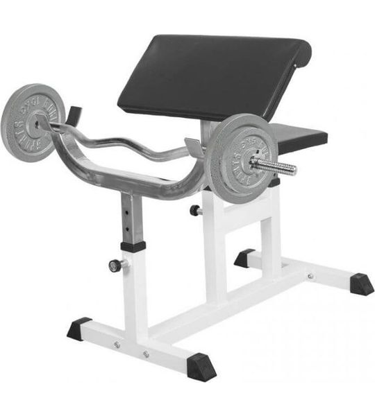 Gorilla Sports Biceps Curlbank met 40 kg Halterset Gietijzer