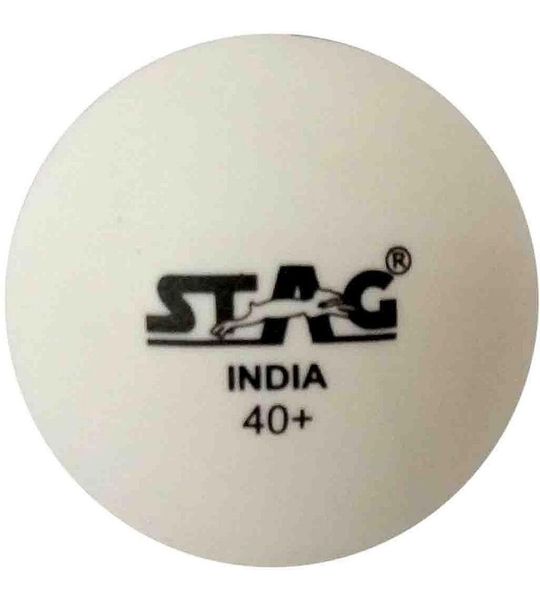Stag Hoogwaardige Plastic Tafeltennisbal, 40 mm, Pak van 12 (Wit) | Plastic | STAG Ball Soft Pro Tennisbal | Ballen voor Training, Toernooien en Recreatief Spelen | Duurzaam voor Indoor/Outdoor Spel
