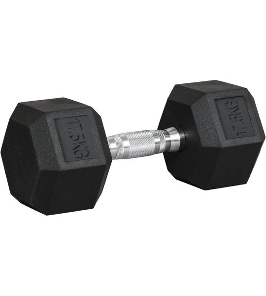 HOMCOM-Metall, Gummi-Schwarz-16,2B x 16,2T x 34,6H cm-Gummi-Hantel